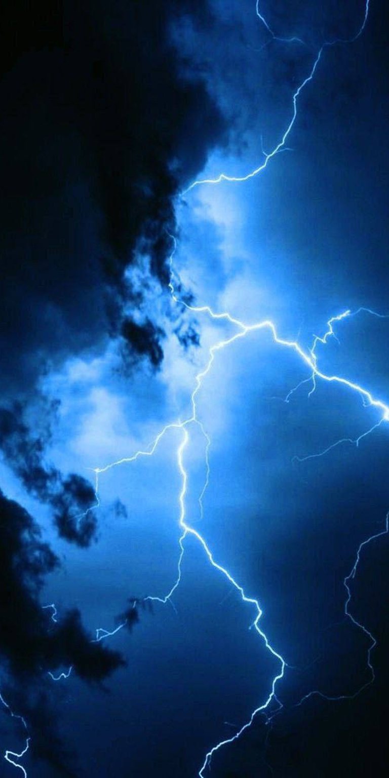 Blue lightning bolt in the sky phone wallpaper