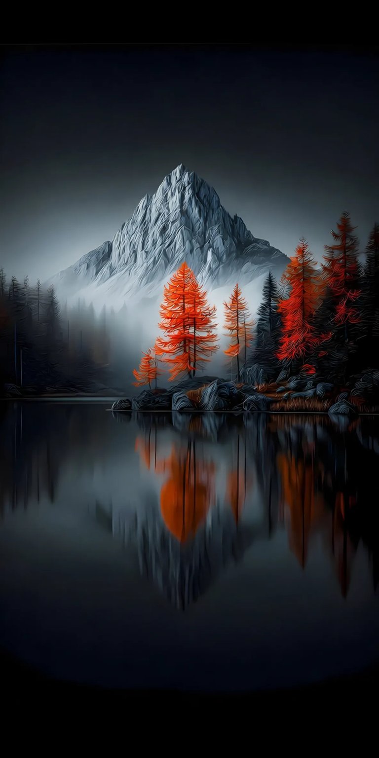 Mountain lake dark iPhone wallpaper 4K