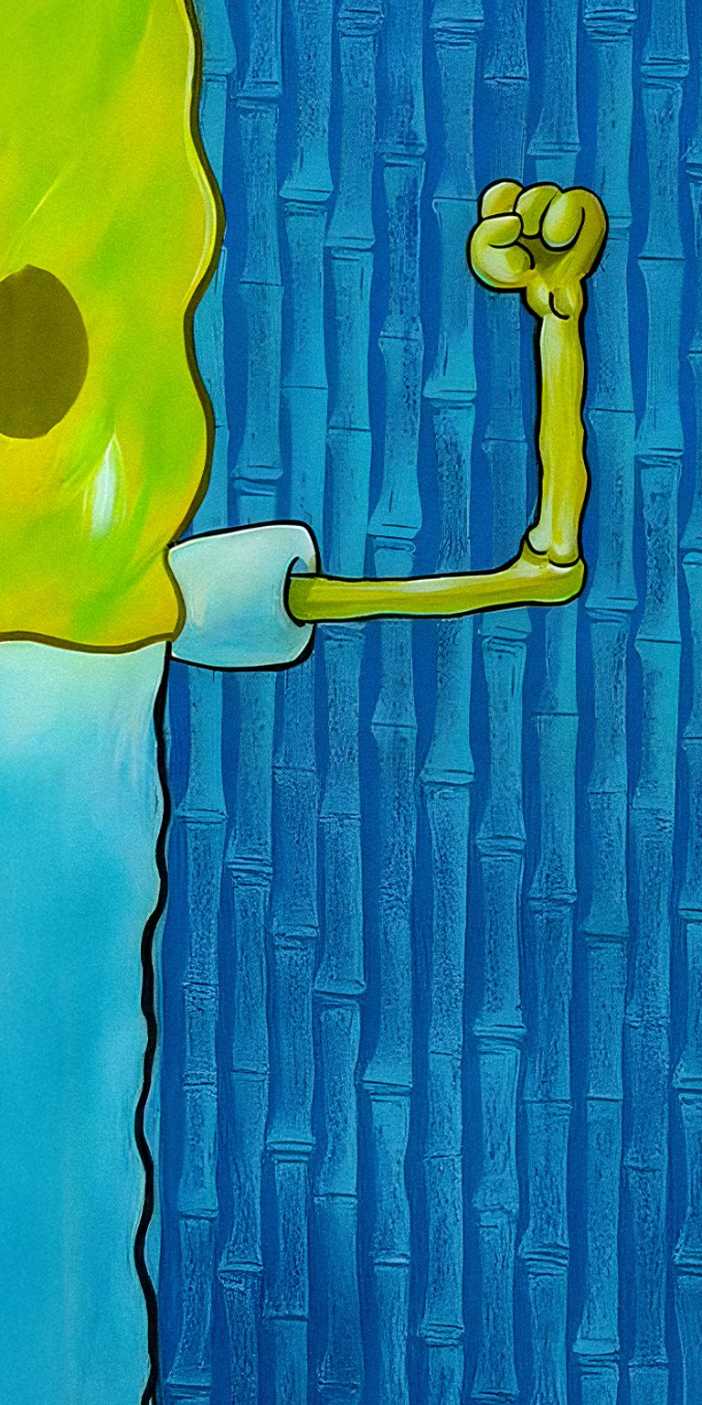Spongebob flexing his muscle wallpaper iPhone