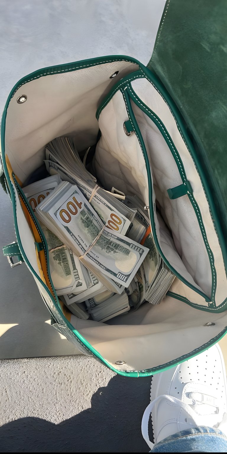 Bundles of cash inside the bag wallpaper mobile 4k