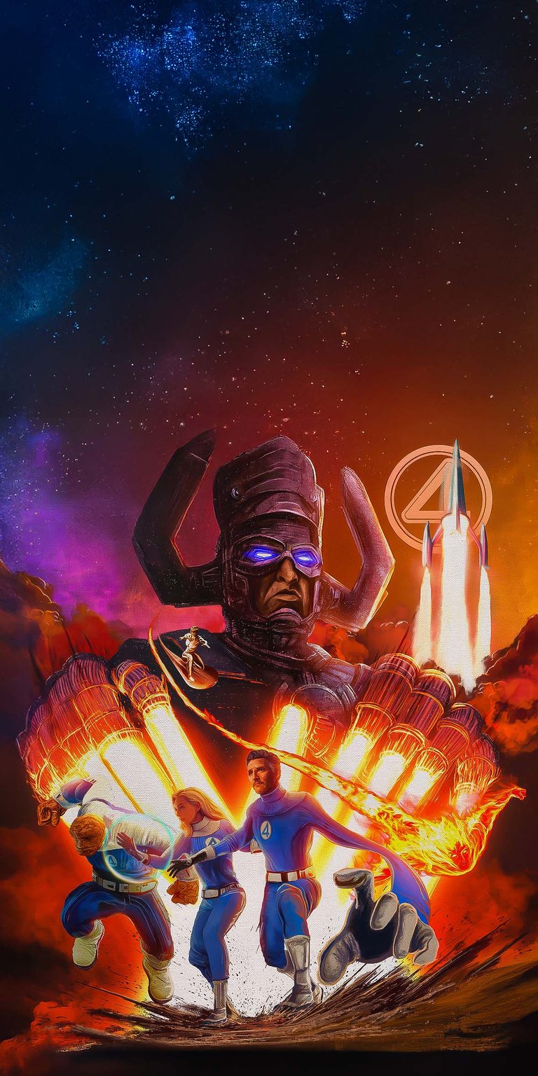 Galactus vs Fantastic 4 heroes wallpaper iPhone HD