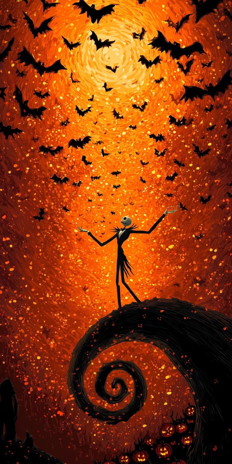 Jack Skellington halloween 3D spatial wallpaper iPhone HD