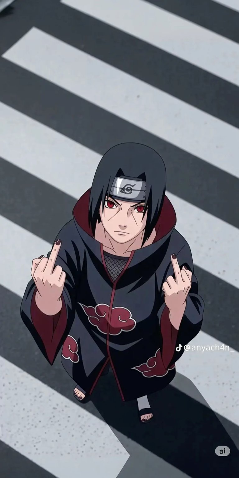 Itachi Uchiha bad finger FU wallpaper iPhone 4K