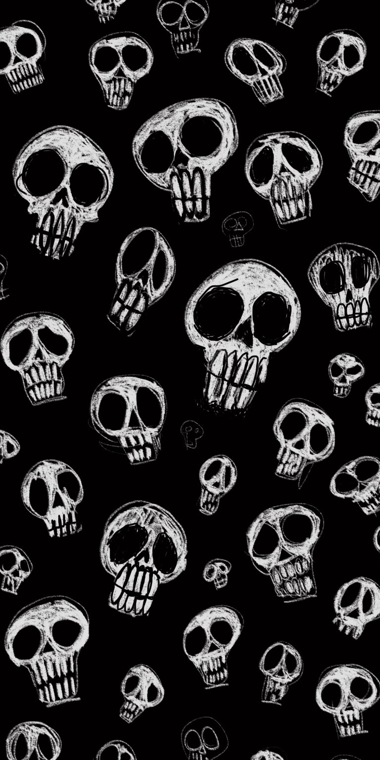 Skull doodle wallpaper iPhone HD