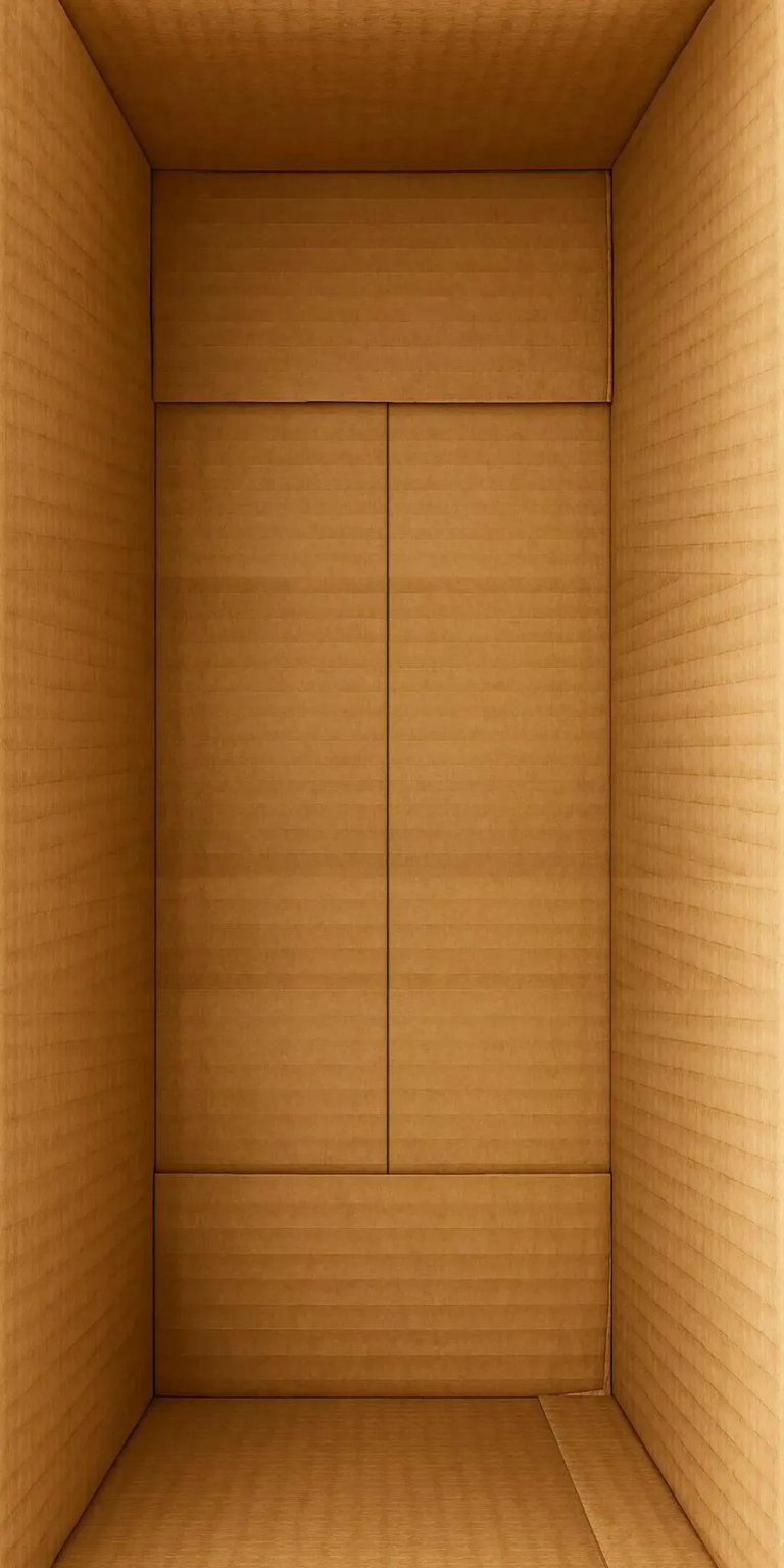 Transform your iPhone with this unique Cardboard Box 4K wallpaper. The wallpaper features a view from inside the box with folding flaps, and a warm brown, corrugated texture.