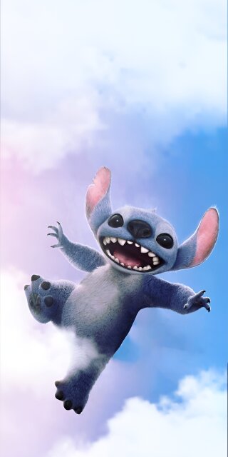 Stitch falling from the sky wallpaper 4k iPhone