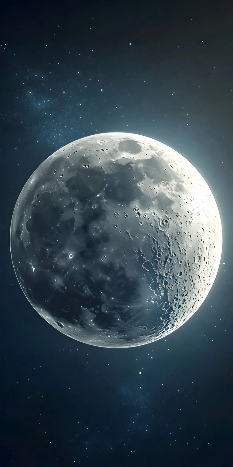 Download this stunning Moon 4K wallpaper for your iPhone, showcasing the craters and textures of the moon's surface against a backdrop of distant stars. This wallpaper highlights the moon's ethereal glow and the vastness of space.