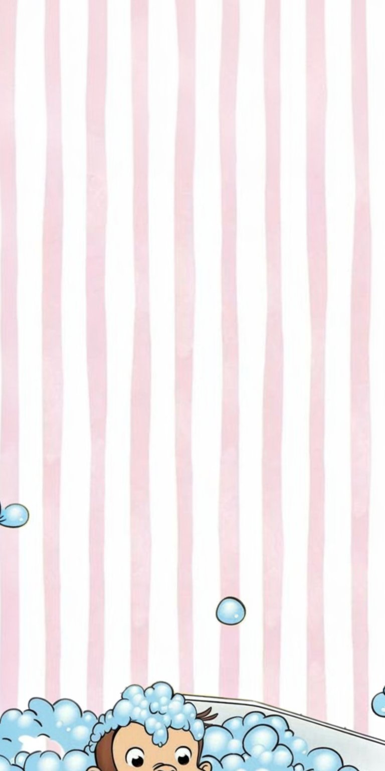 Curious George monkey bath wallpaper iPhone 4K