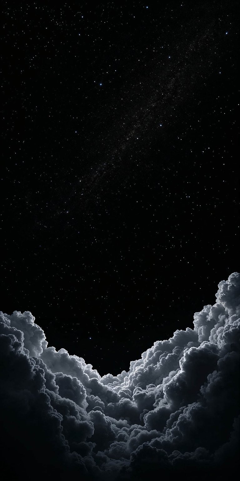 A stunning 4K wallpaper for mobile that captures a cosmic view of starry galaxy clouds against a deep night sky. This high-resolution wallpaper features twinkling star fields and soft, voluminous cloud textures for a relaxing aesthetic.