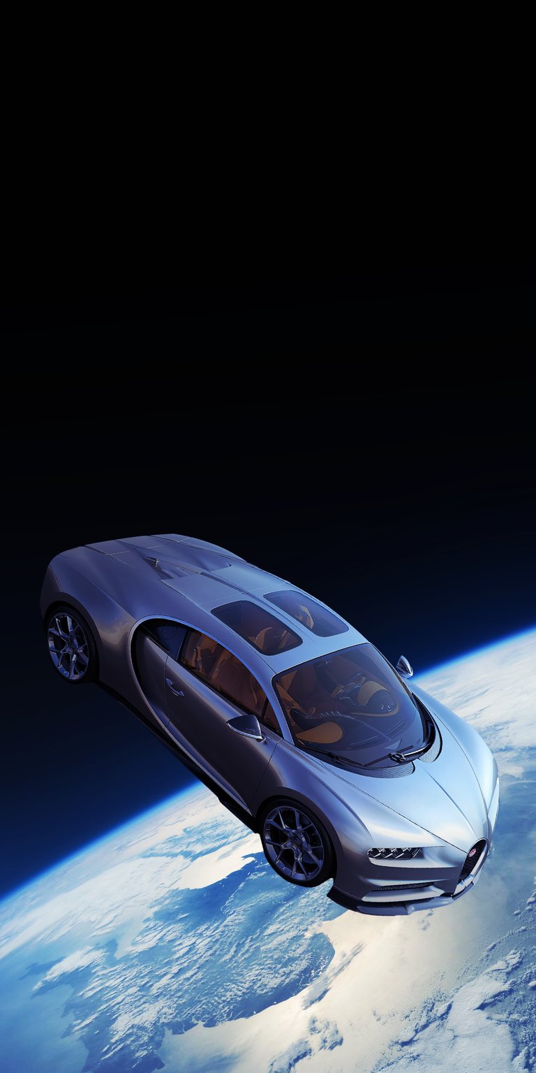 Car in space 3D wallpaper for iPhone