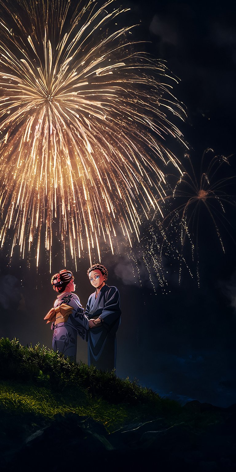 Tanjiro Kamado and Kanao Tsuyuri wallpaper iPhone 4K