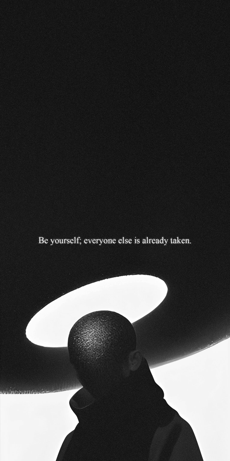 Person with a halo abstract quote wallpaper 4k iPhone