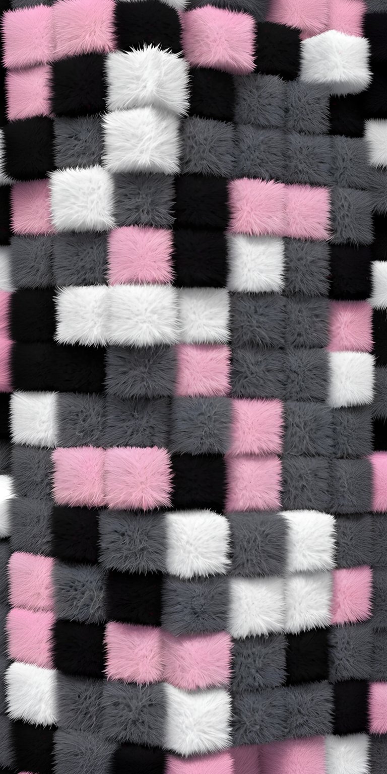 Colorful furry cubes 3D wallpaper