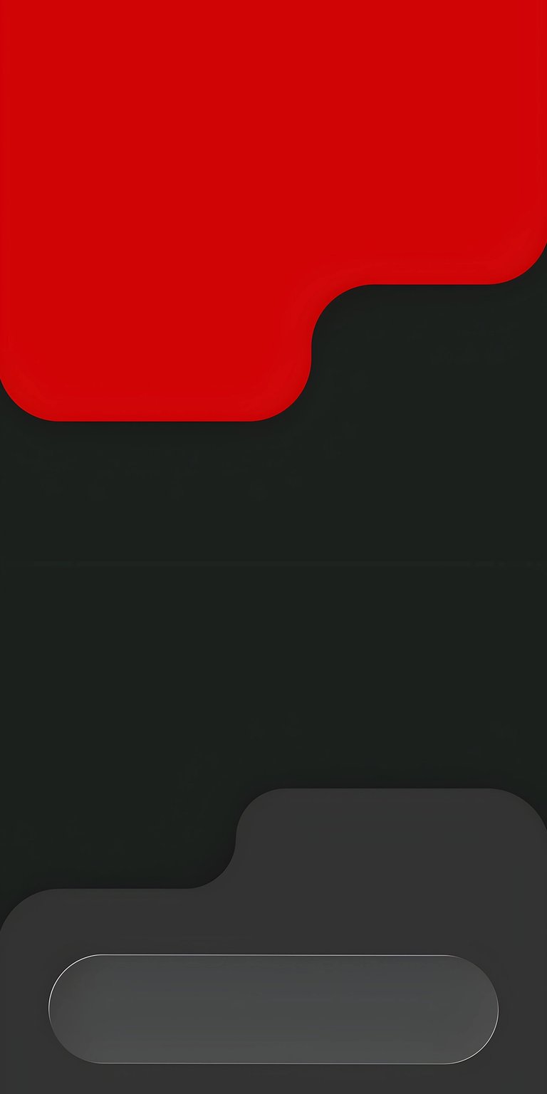 Get this simple abstract 4K wallpaper for your iPhone, featuring a bold red graphic at the top and a subtle gray bar at the bottom, all set against a deep black backdrop. This unique wallpaper offers a clean, modern aesthetic.