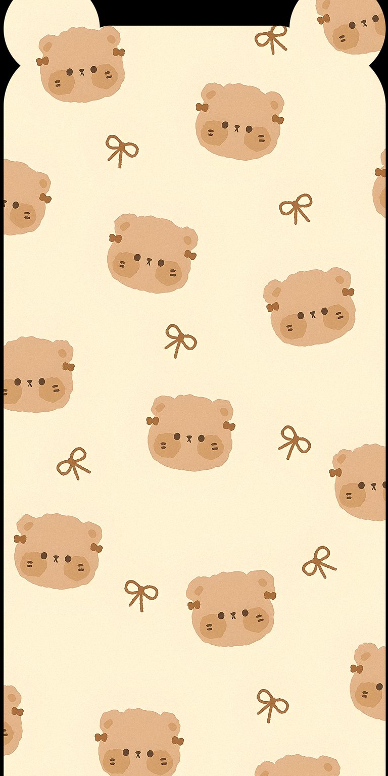 Bears and ribbons cute wallpaper