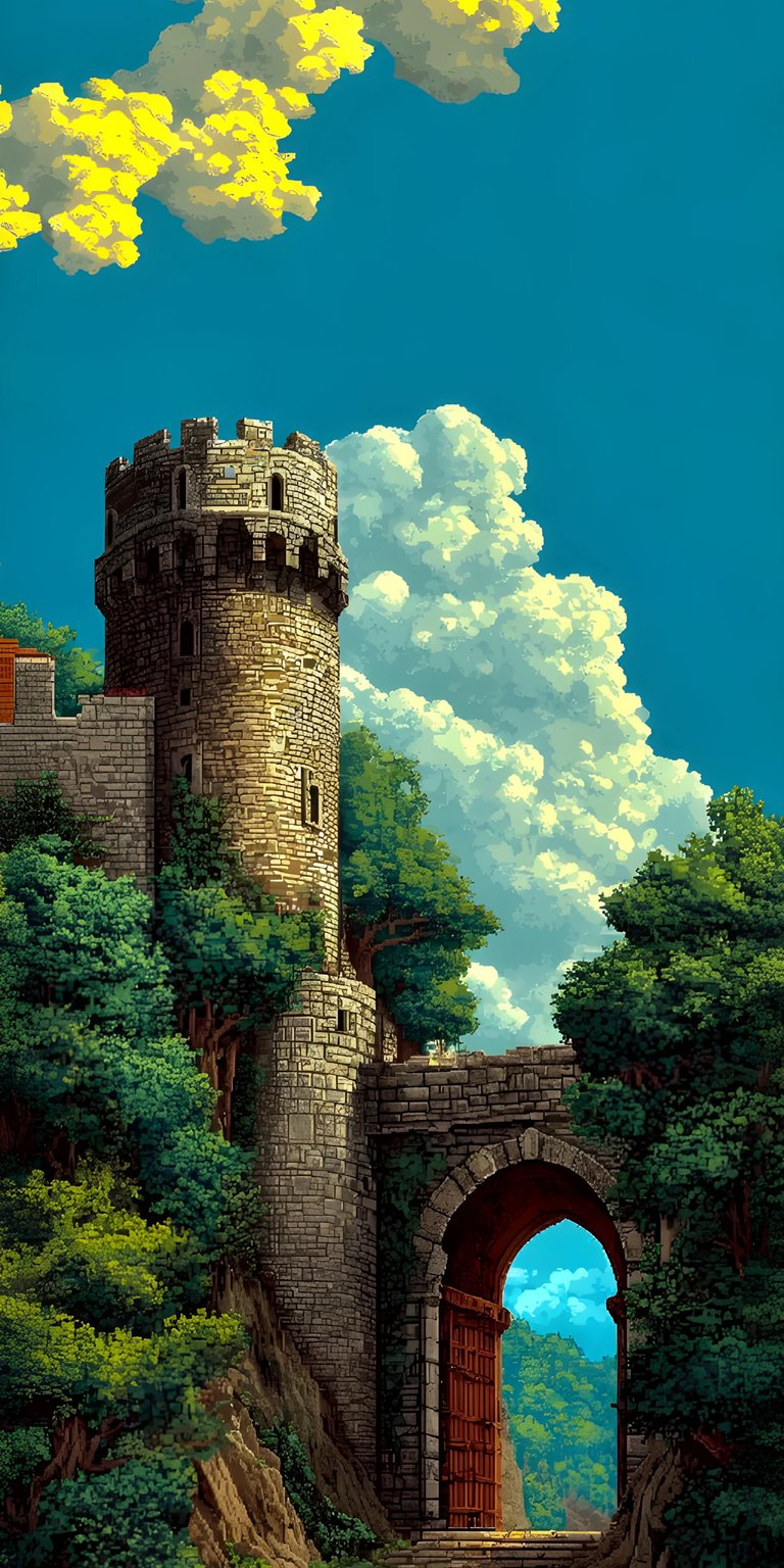 Old castle art iPhone wallpaper 4K