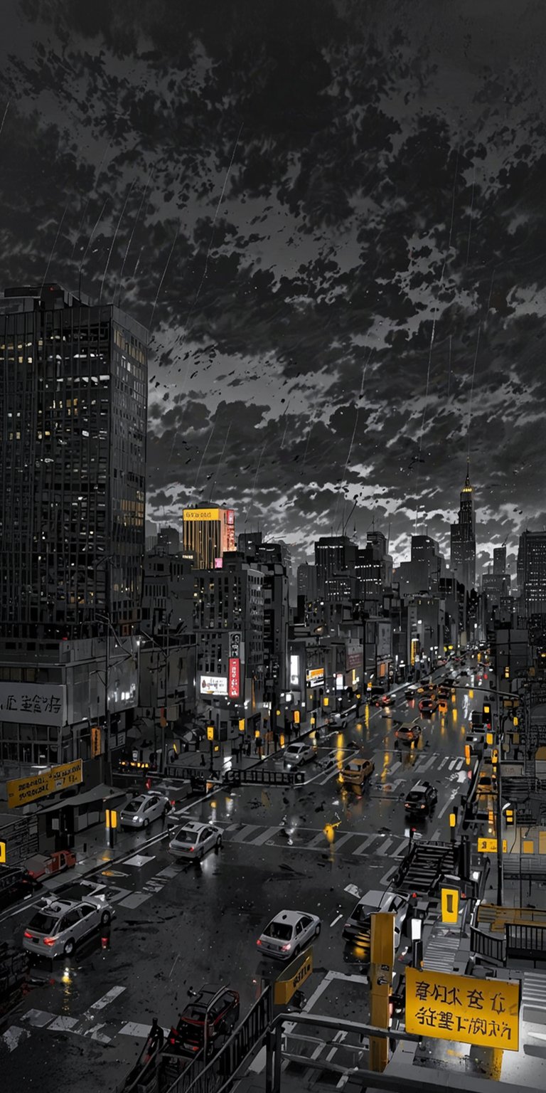 City at night art wallpaper for iPhone
