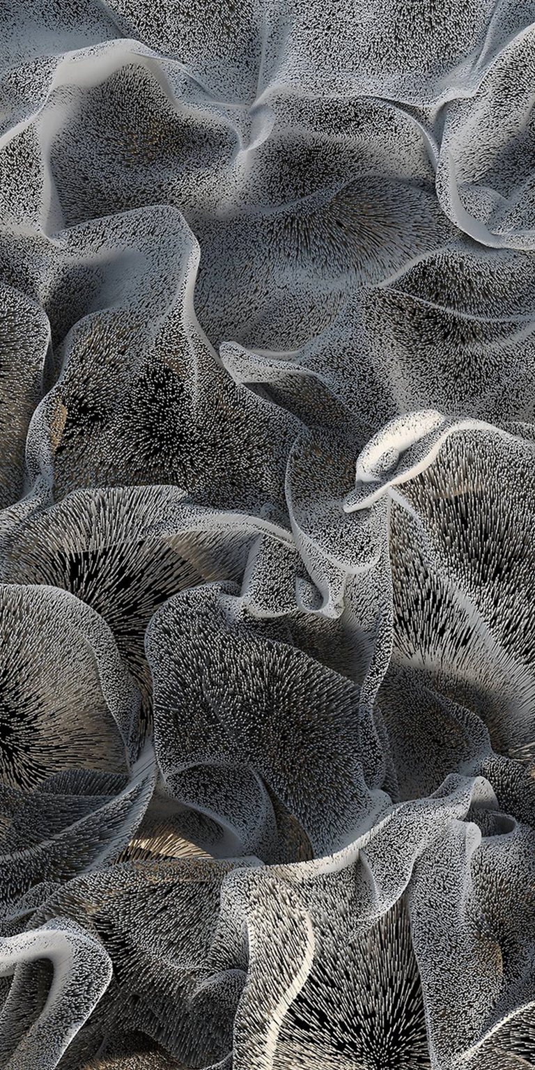 Download this abstract shape 4K wallpaper for your iPhone today! The stunning wallpaper features intricate white formations, dense dark spaces, and a unique spiky texture.