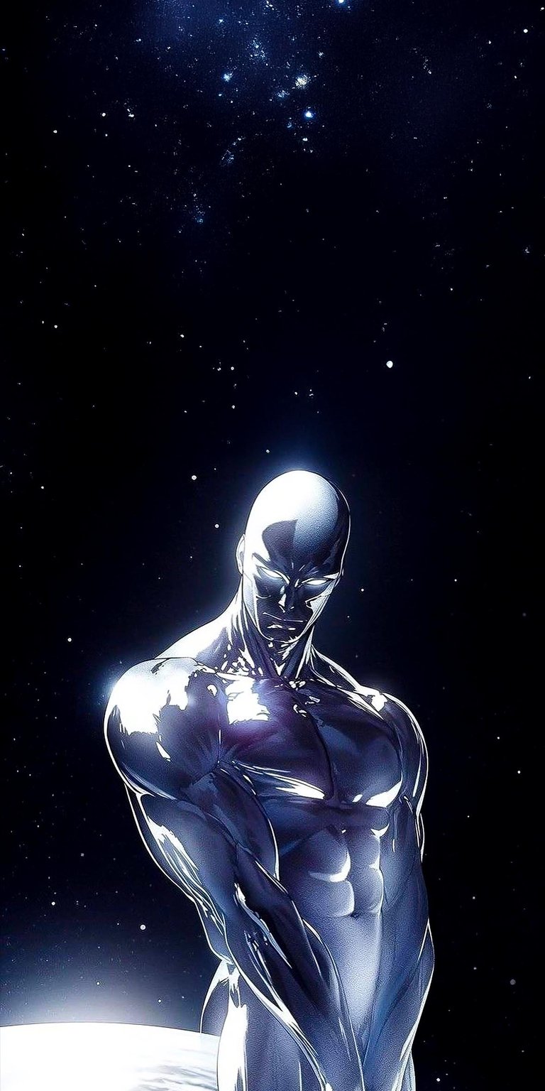 Set this as your wallpaper Silver Surfer of Fantastic 4 in space iOS wallpaper 4K