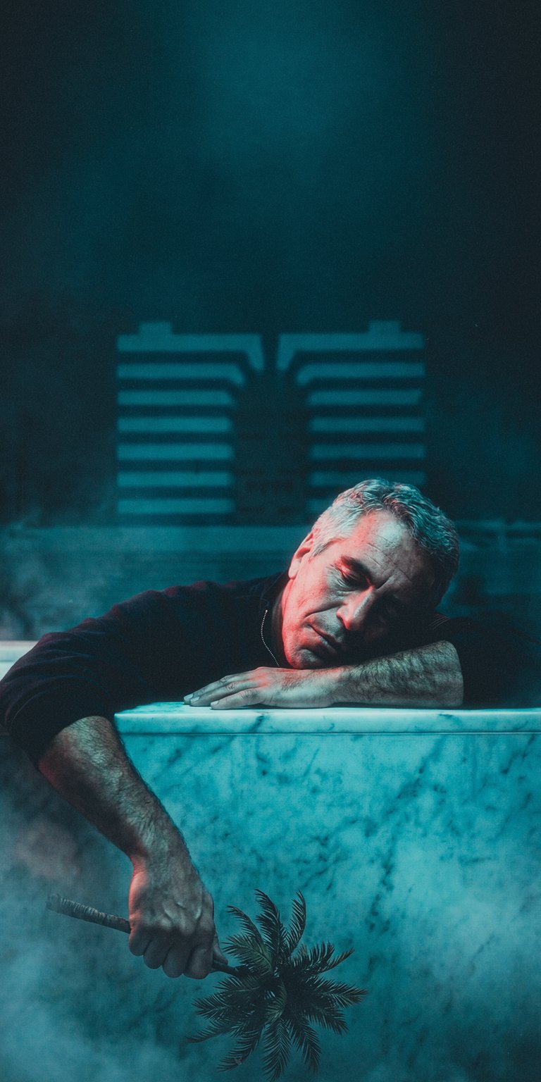 This artistic wallpaper features a surreal, atmospheric portrait perfect for your iPhone. Part of our Aesthetic wallpapers collection, it utilizes teal and red cinematic lighting with a moody, hazy depth.