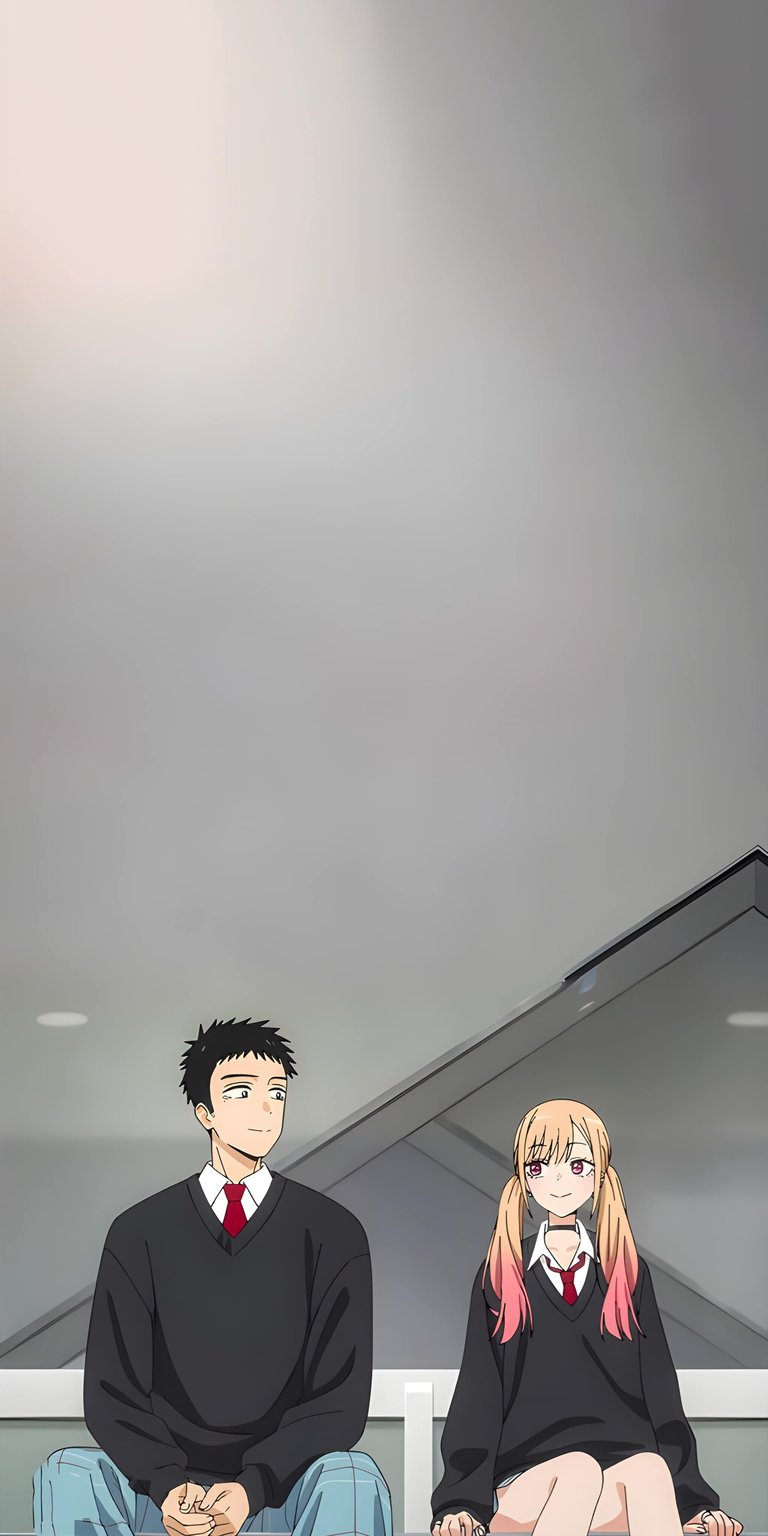 This 4K wallpaper features Marin Kitagawa and Gojo in a clean, minimalist style perfect for your iPhone. This minimalist wallpaper uses a vast grey background and soft lighting to create a calm, modern aesthetic.