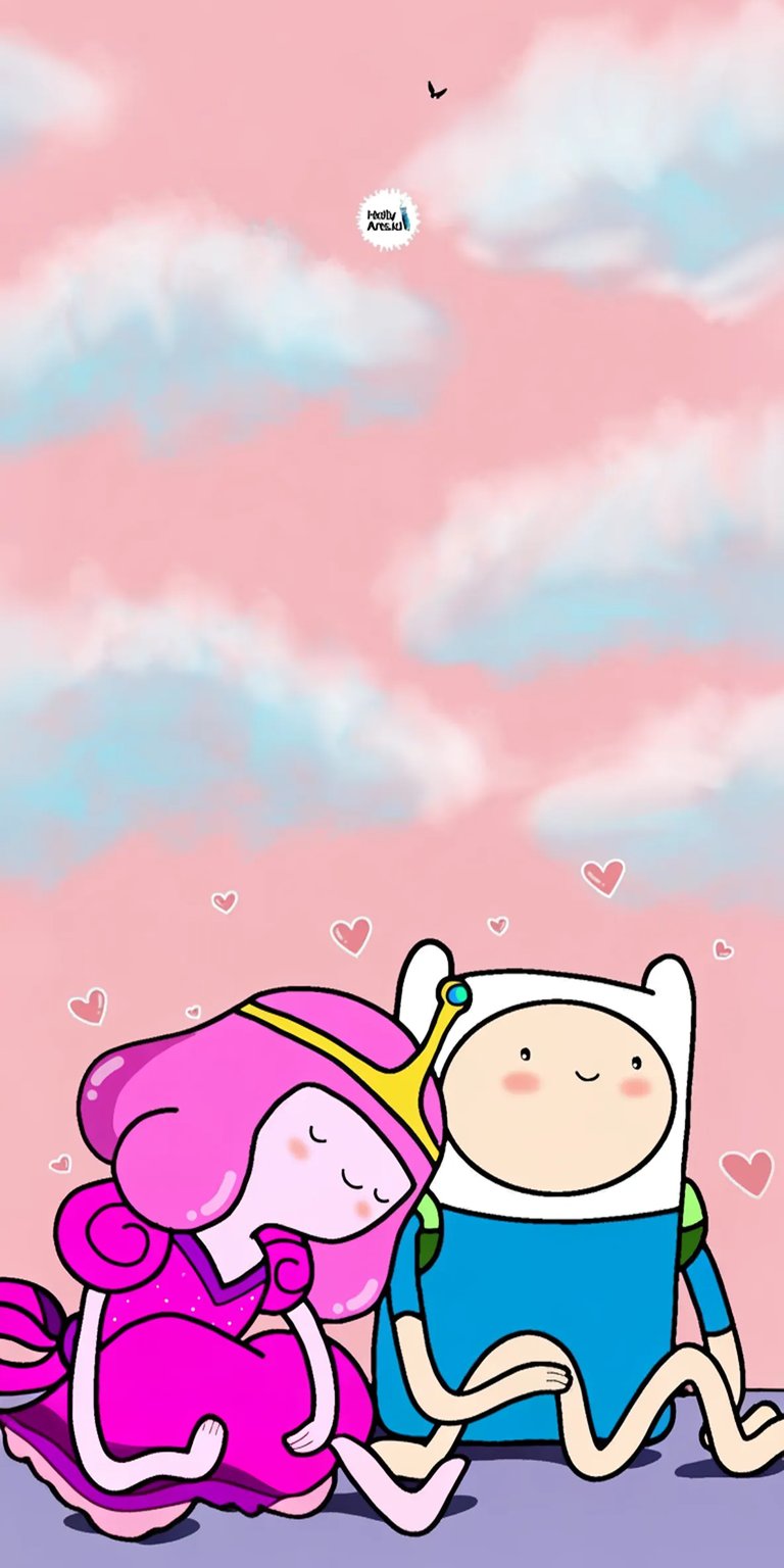 Finn the human and Princess Bubblegum iPhone wallpaper 4K