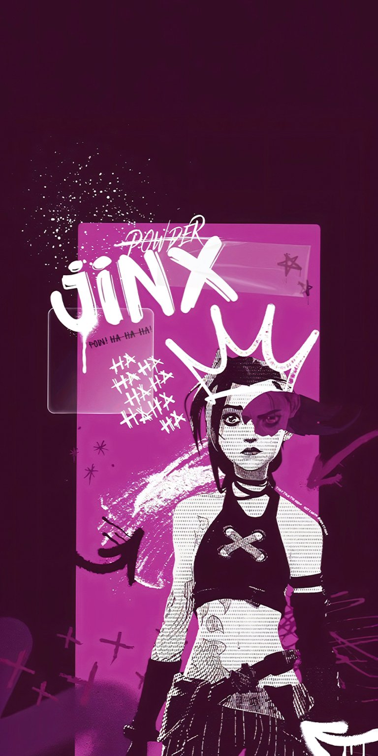 Jinx pink art wallpaper iPhone 4K