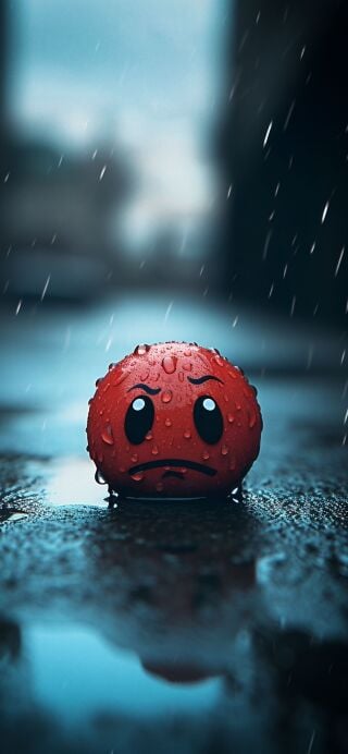 Smiley and sad emoji weather mobile wallpaper