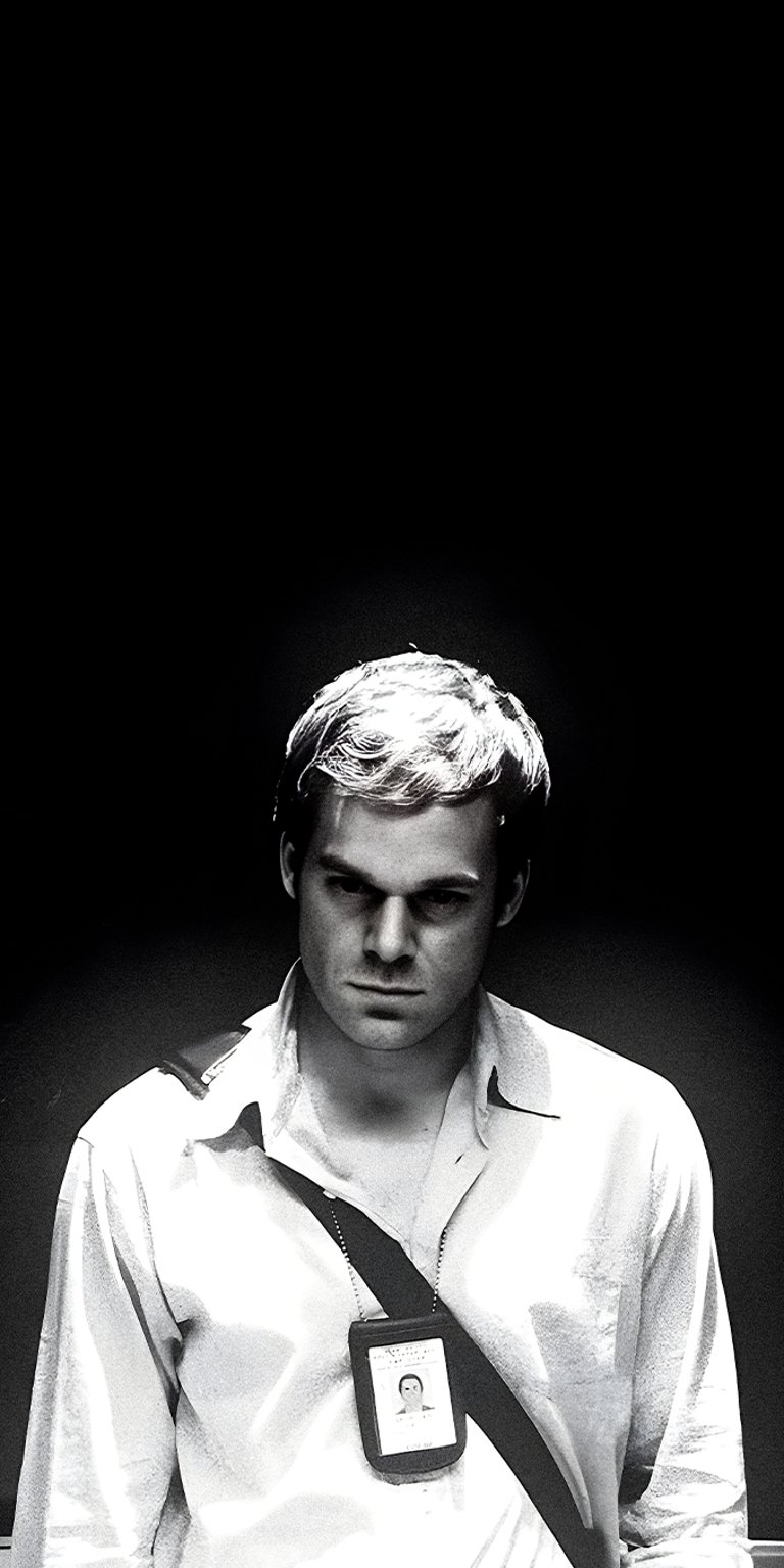 Dexter Morgan black and white with id wallpaper
