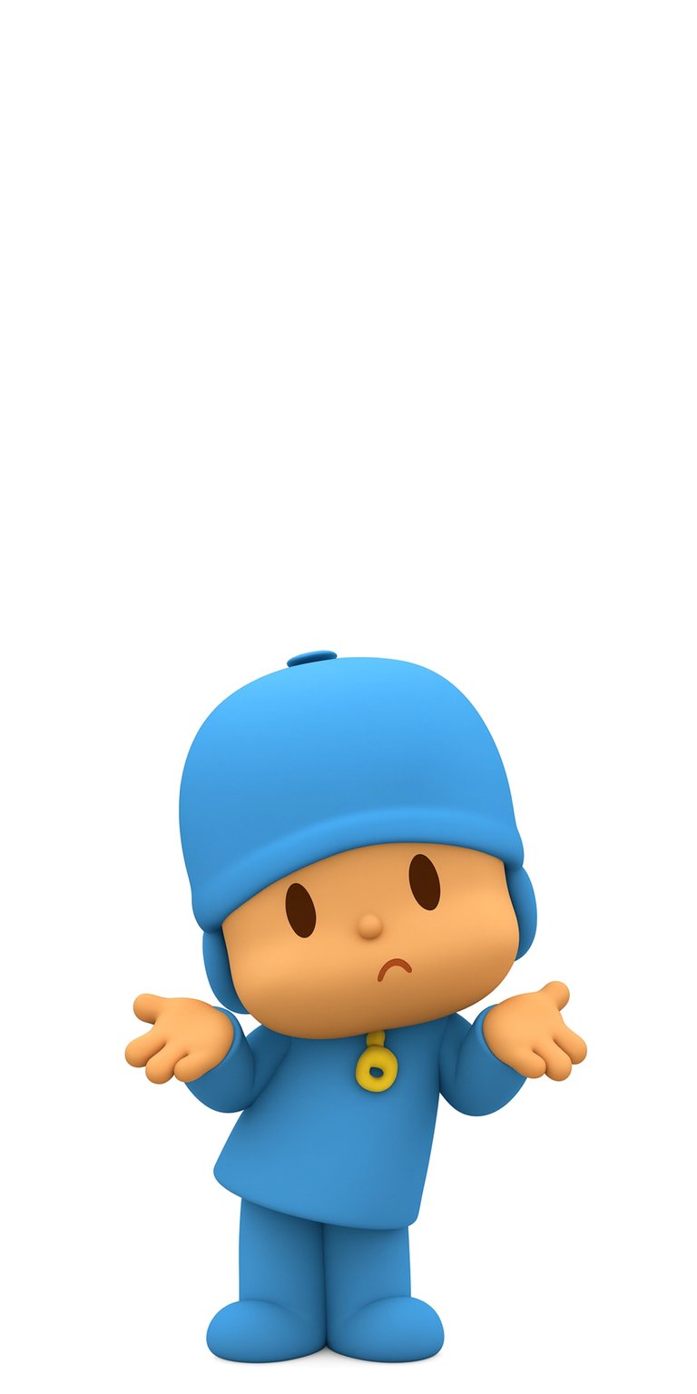 Download this charming Pocoyo 4K wallpaper for your iPhone, showcasing him in his signature blue outfit with a puzzled expression. This adorable wallpaper features Pocoyo with a small yellow pendant and his arms outstretched in a questioning gesture.