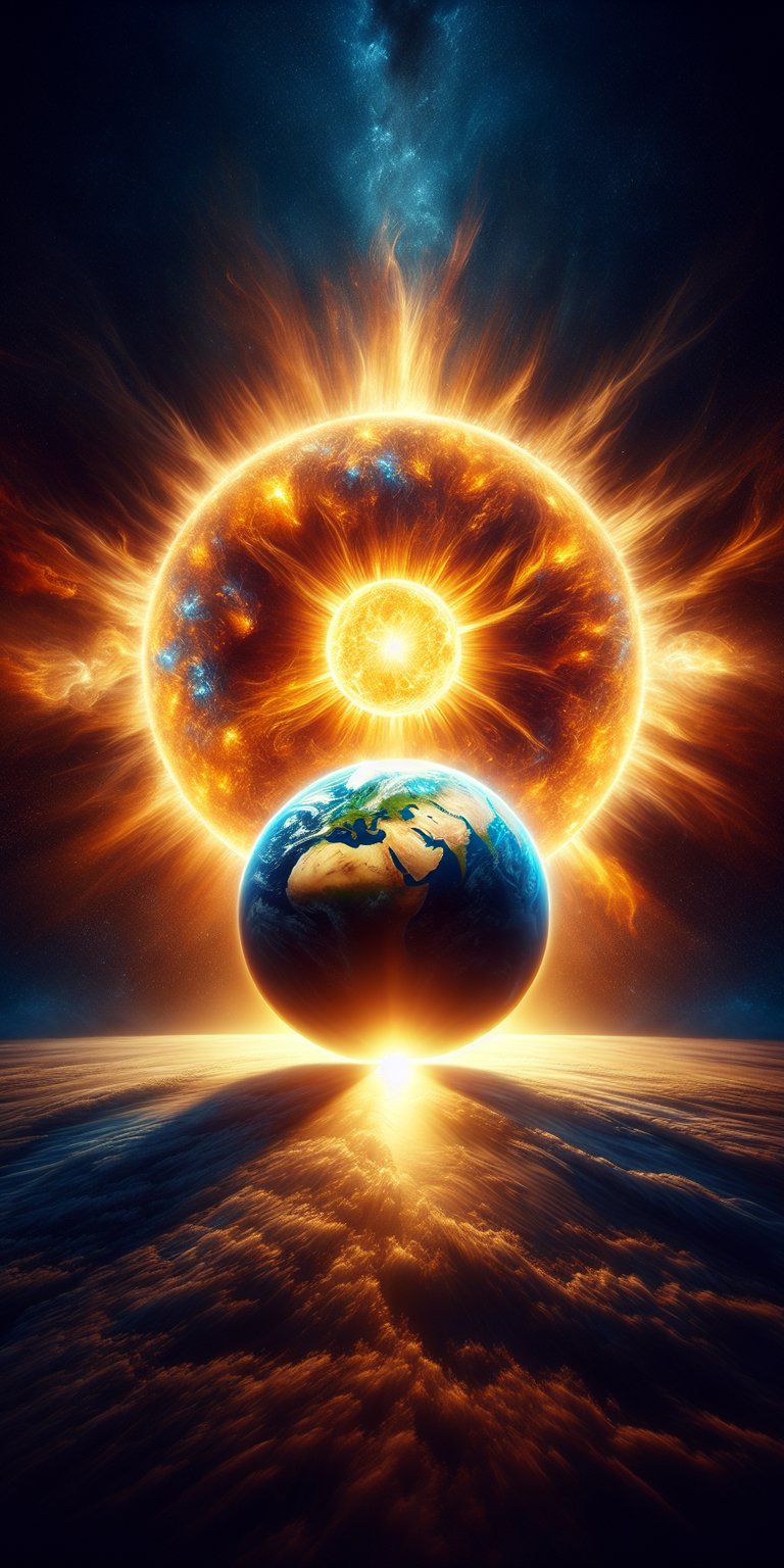 Earth in a massive black hole wallpaper