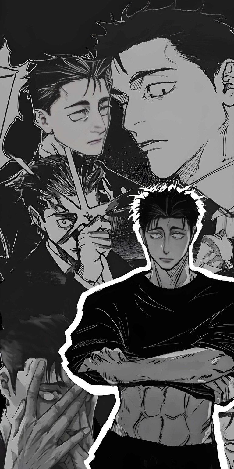 Download this Johan Liebert 4K wallpaper for your iPhone! This black and white wallpaper showcases Johan with visible abs, tired eyes, and a stern expression.