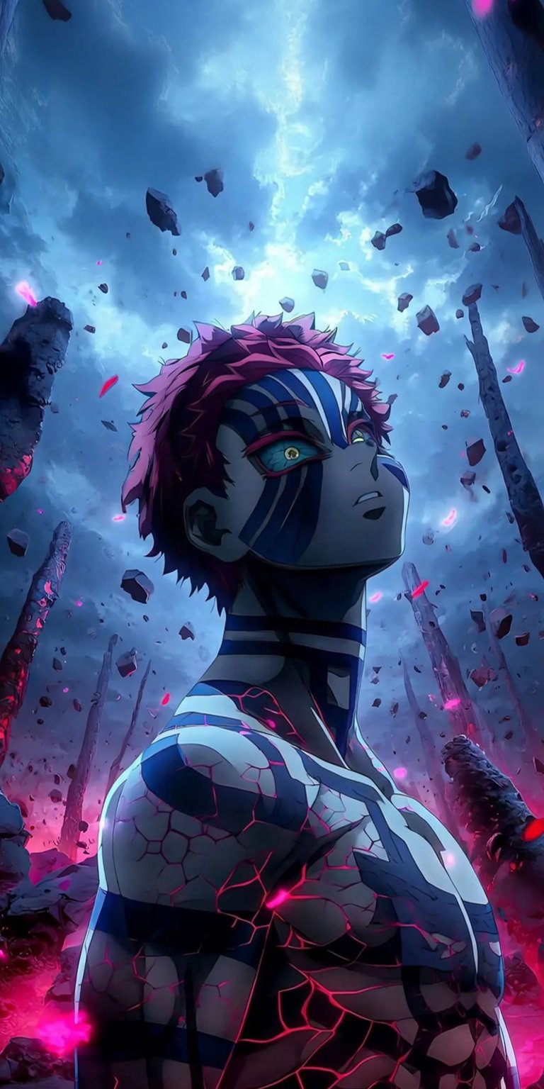 Demon Slayer Akaza iOS wallpaper 4K