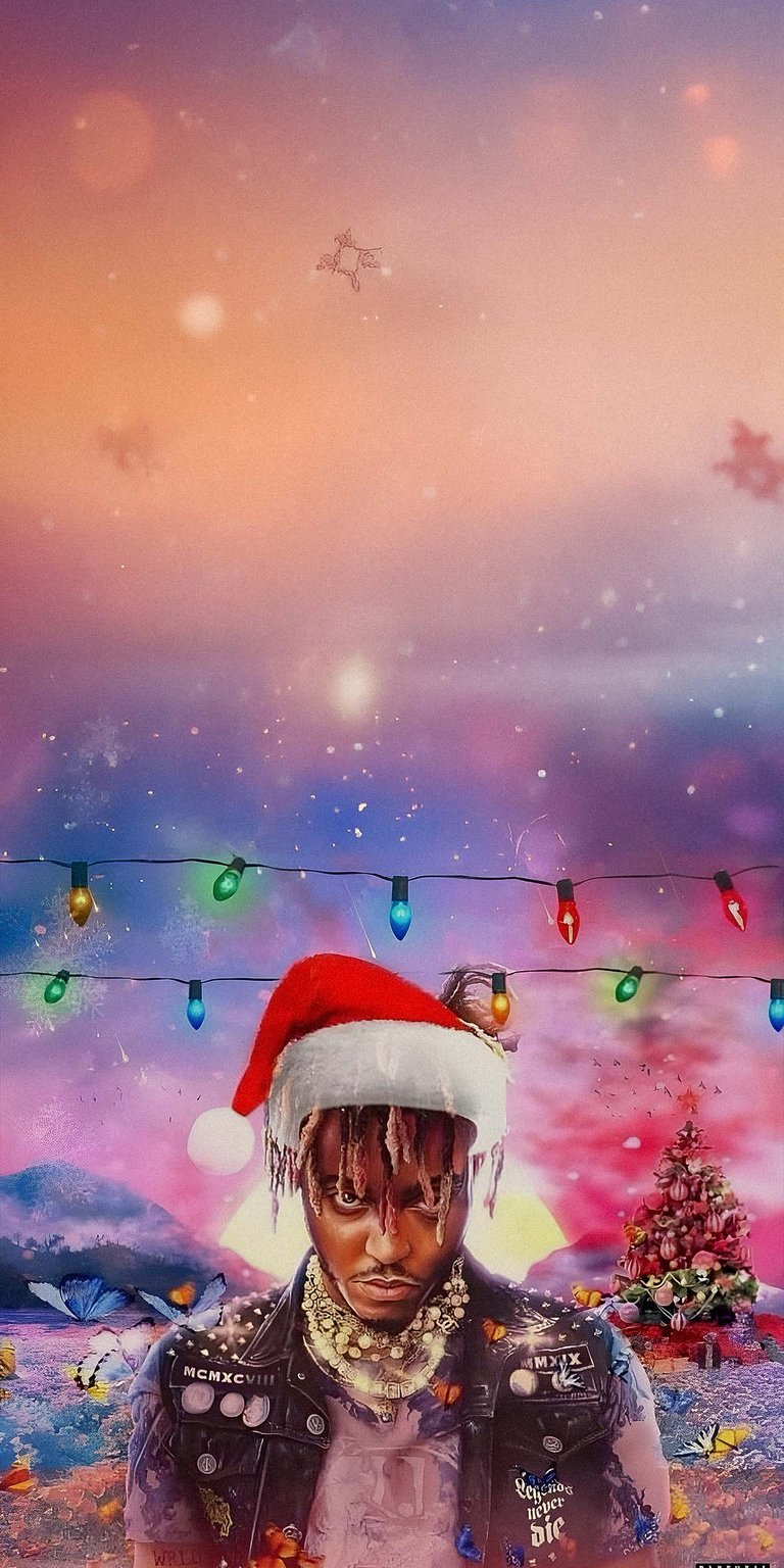 Juice WRLD christmas theme portrait wallpaper