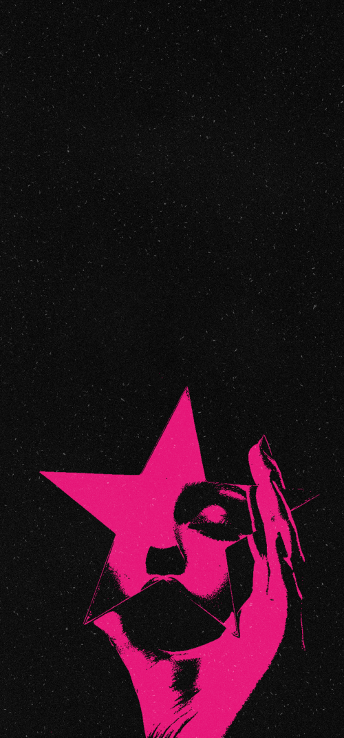 Tv girl hand holding star pink wallpaper for mobile