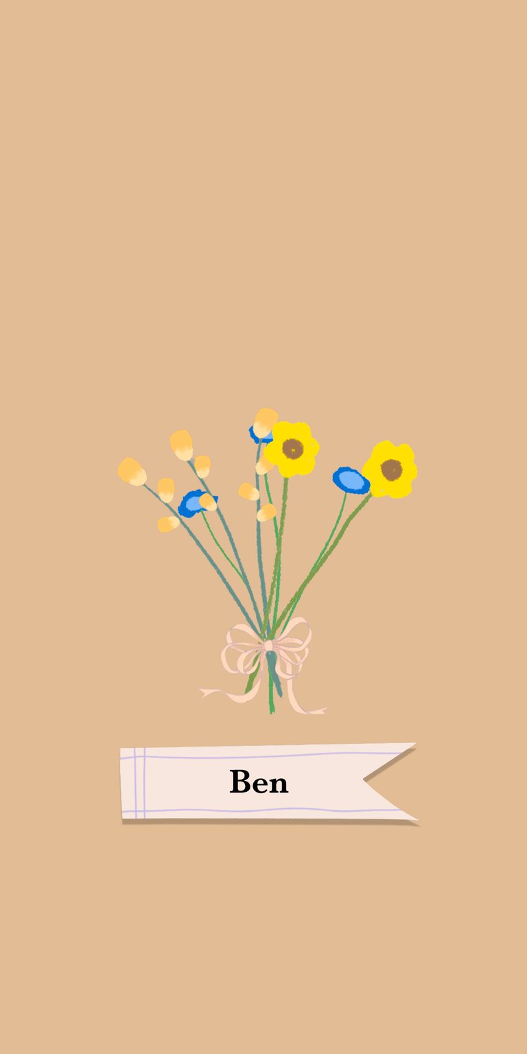 illustration flower yellow daisy fill bouquet name ben