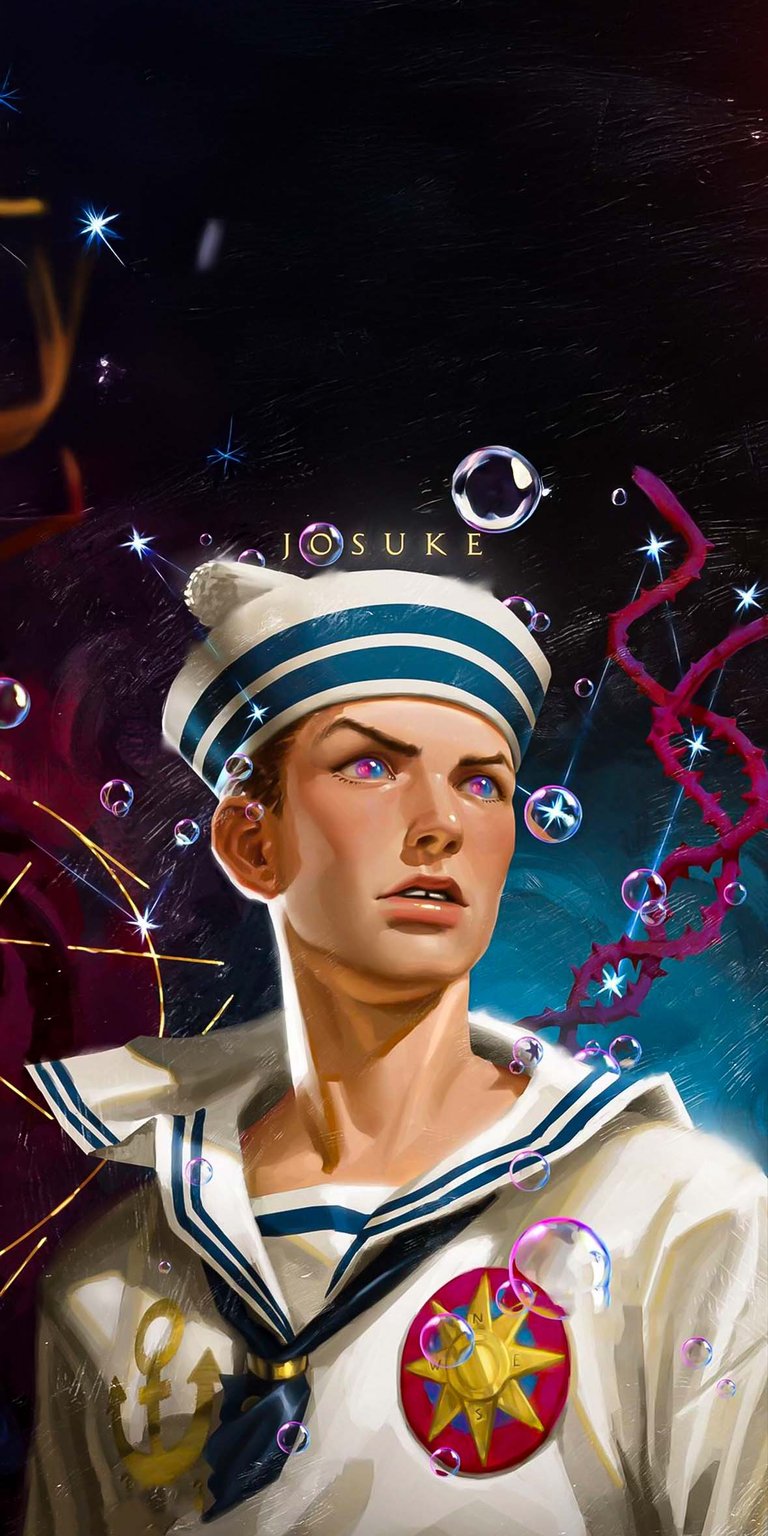 Josuke Higashikata poster paint 4K iPhone wallpaper