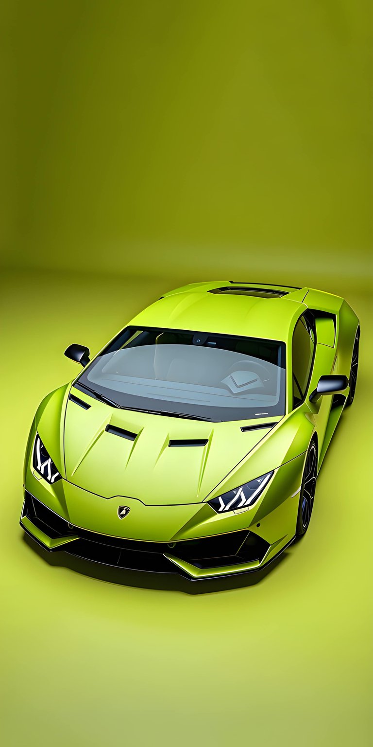 Lamborghini 4K wallpaper highlighting a vibrant green supercar with sharp headlights and aggressive front styling. This aesthetic wallpaper delivers bold color and clean composition for your iPhone lock screen and home screen.