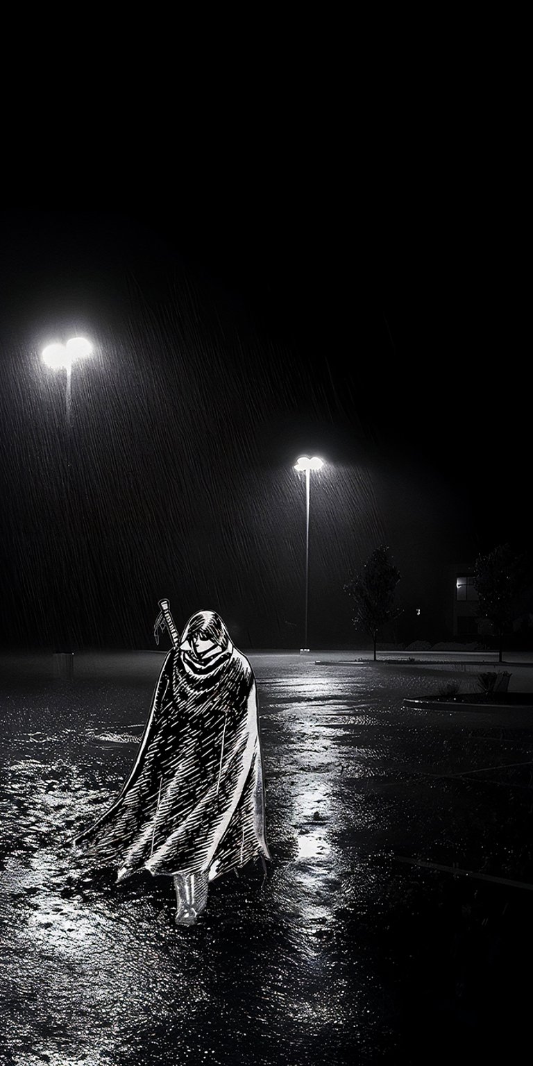 Standing in the rain wallpaper iPhone 4K