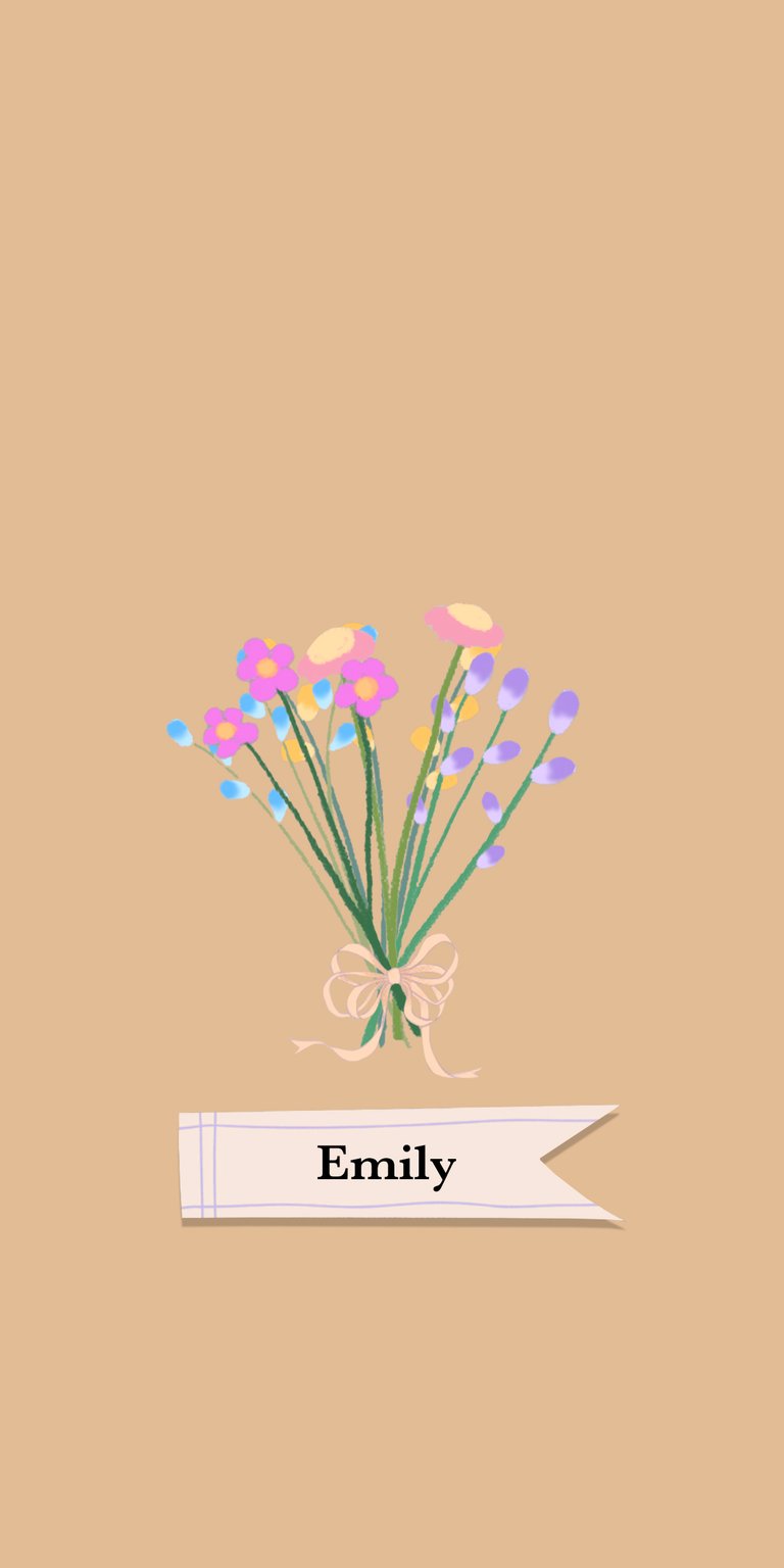 illustration flower wildflower daisy bouquet label name emily