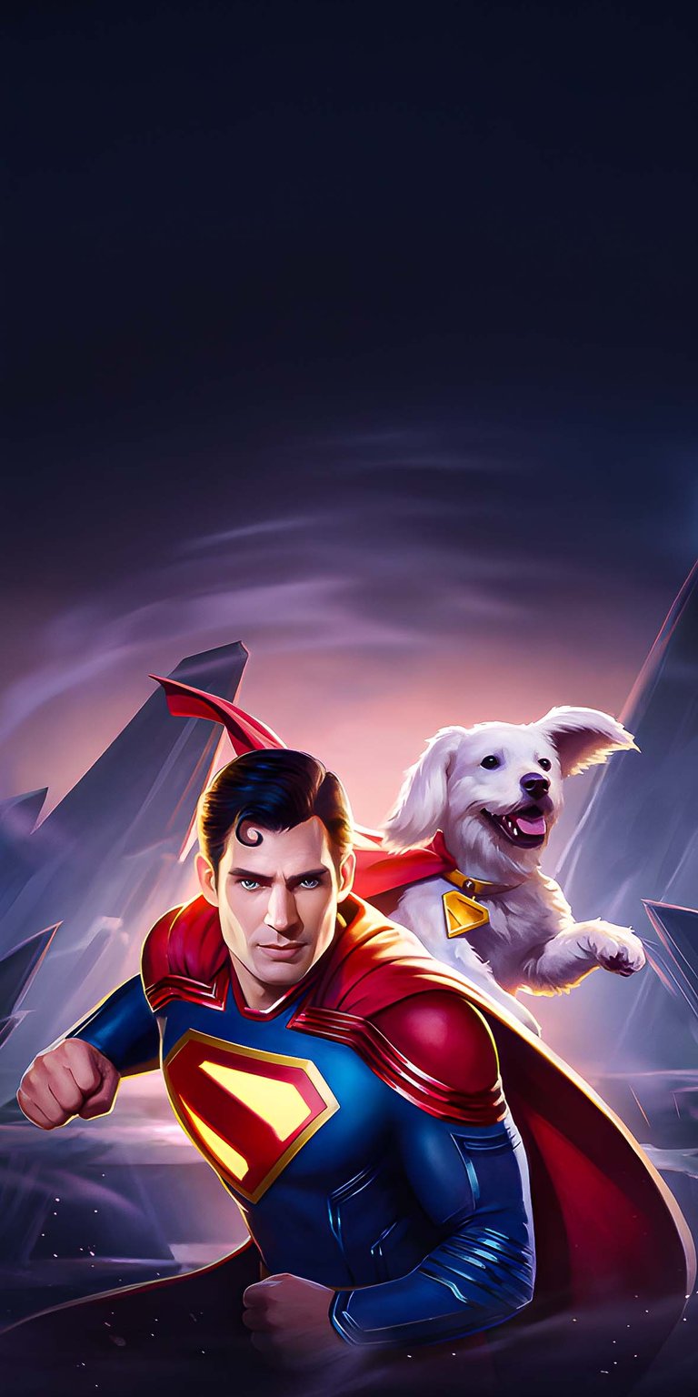 Superman with dog iPhone wallpaper HD