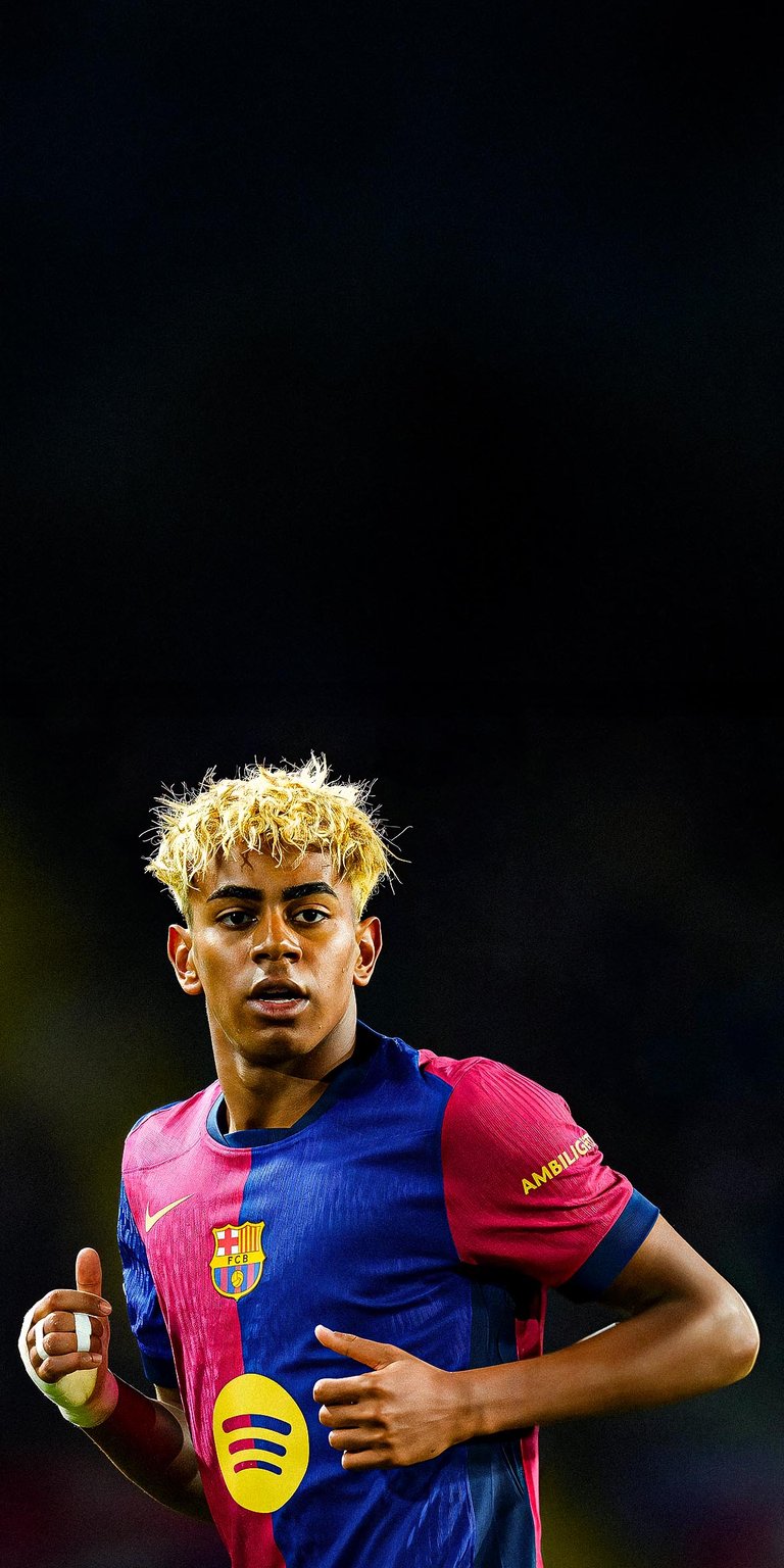 Lamine Yamal right winger of Barcelona and Spain wallpaper 4k iPhone