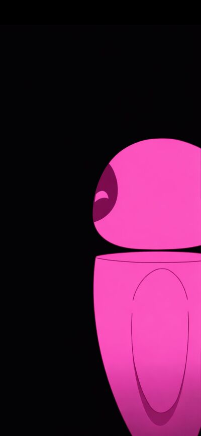 This robot matching wallpaper in 4K creates a continuous image across two iPhones. The first features a robot with a monitor while the second features a robot head, both on solid black.