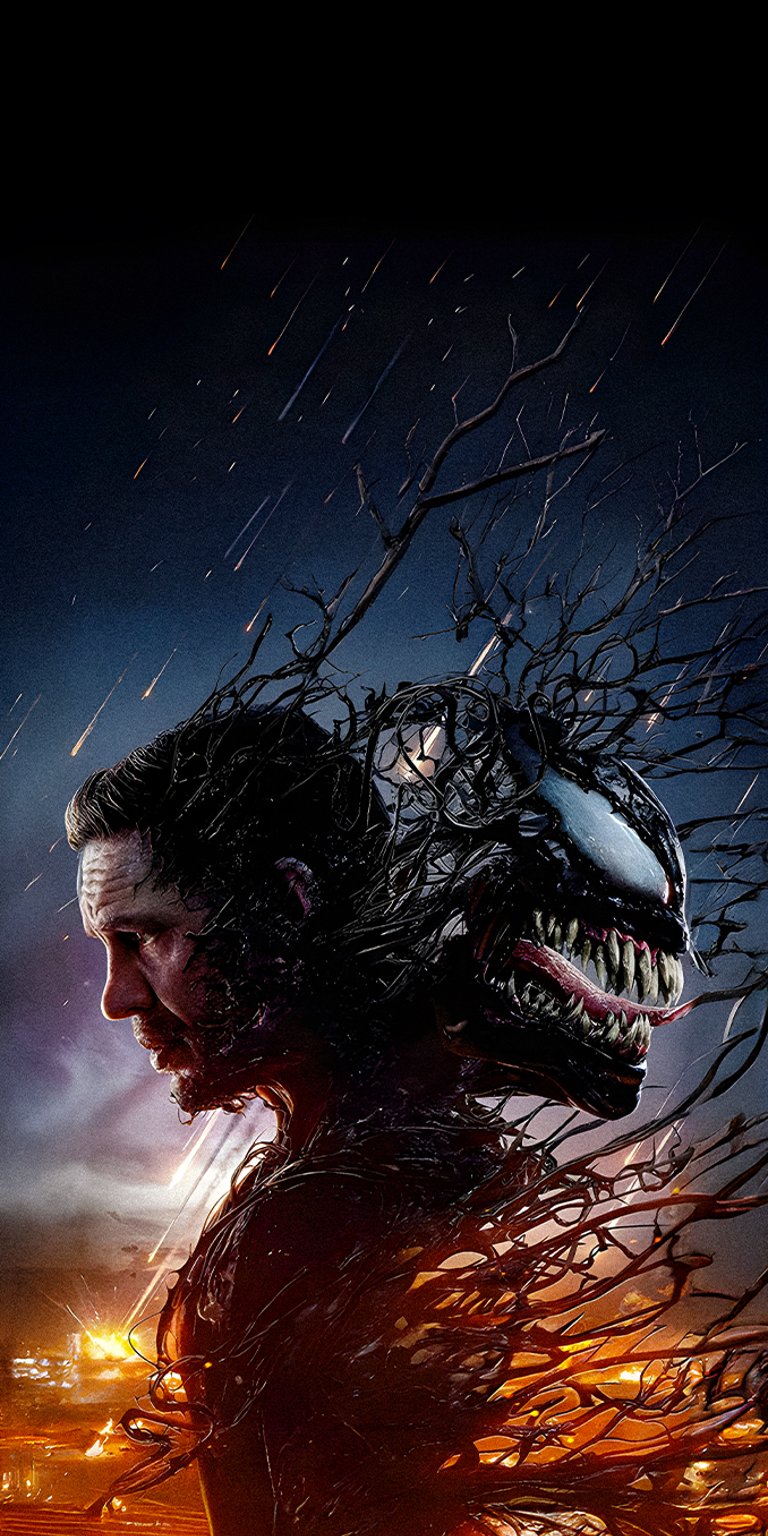 Venom two faces with veins wallpaper in 4k