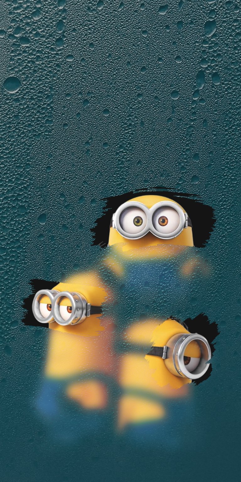 Minions behind mist glass iPhone wallpaper HD