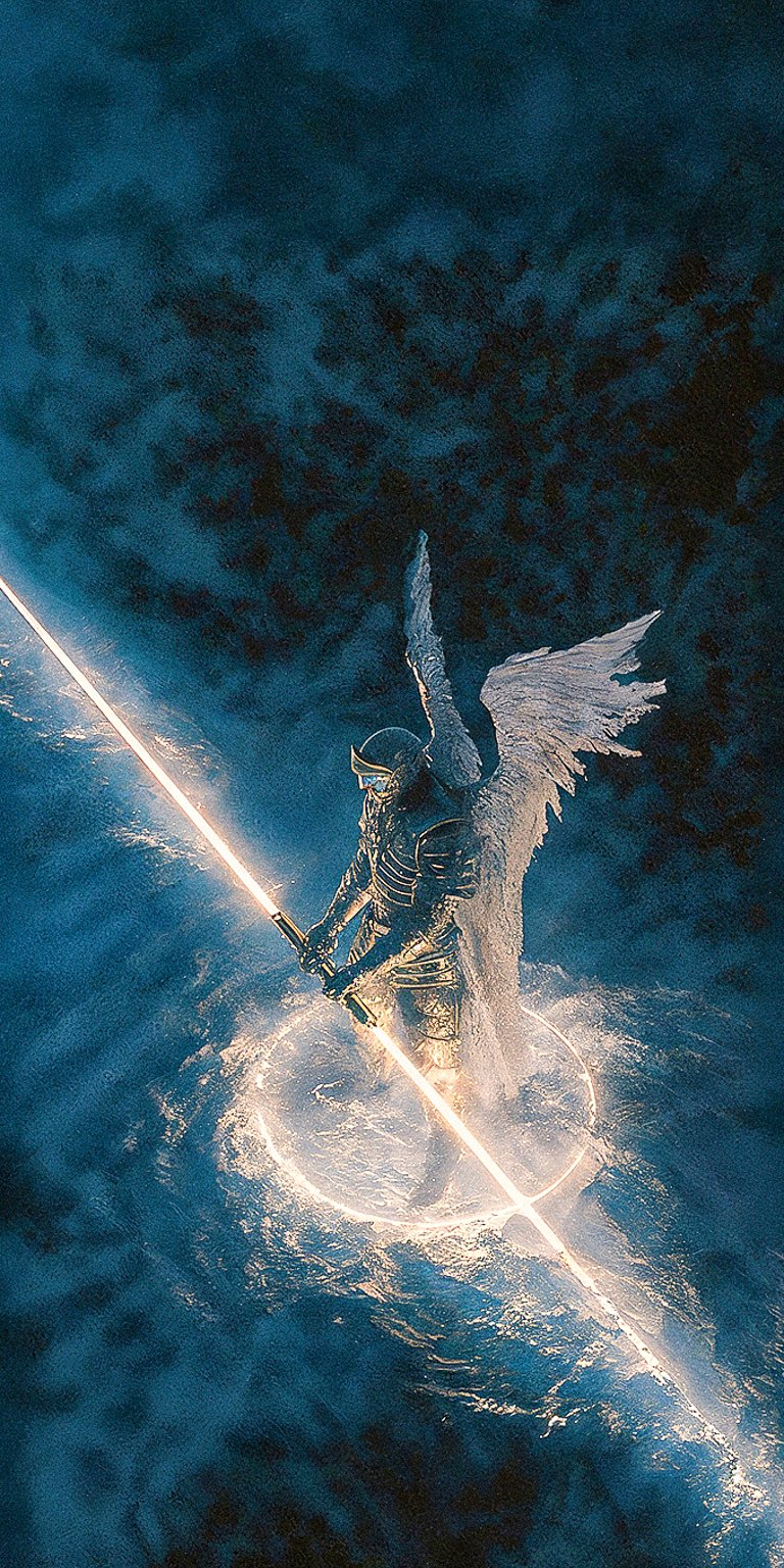 Angel double blade shiny wallpaper iPhone 4K