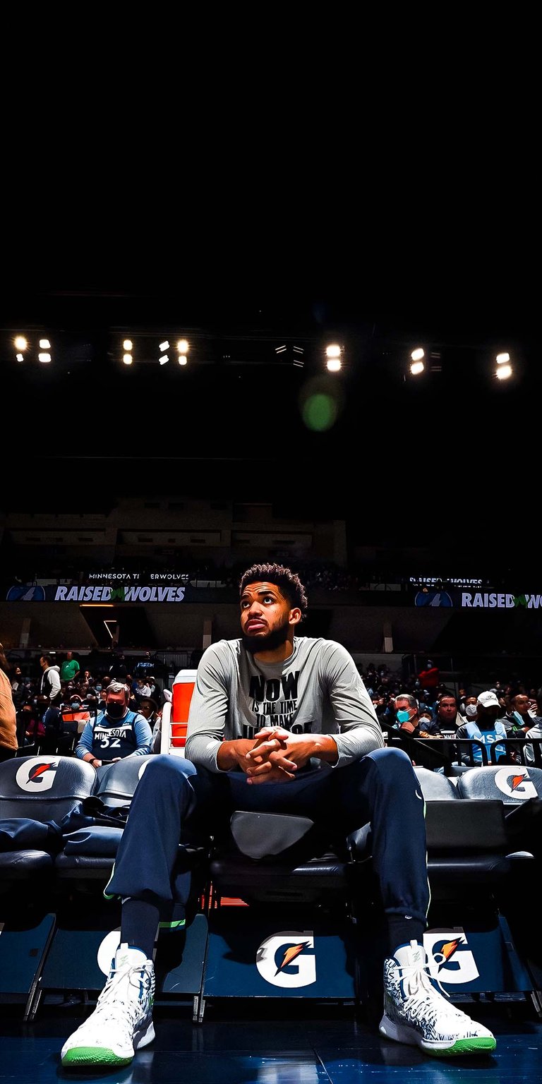 Karl-Anthony Towns sitting on a bench wallpaper HD