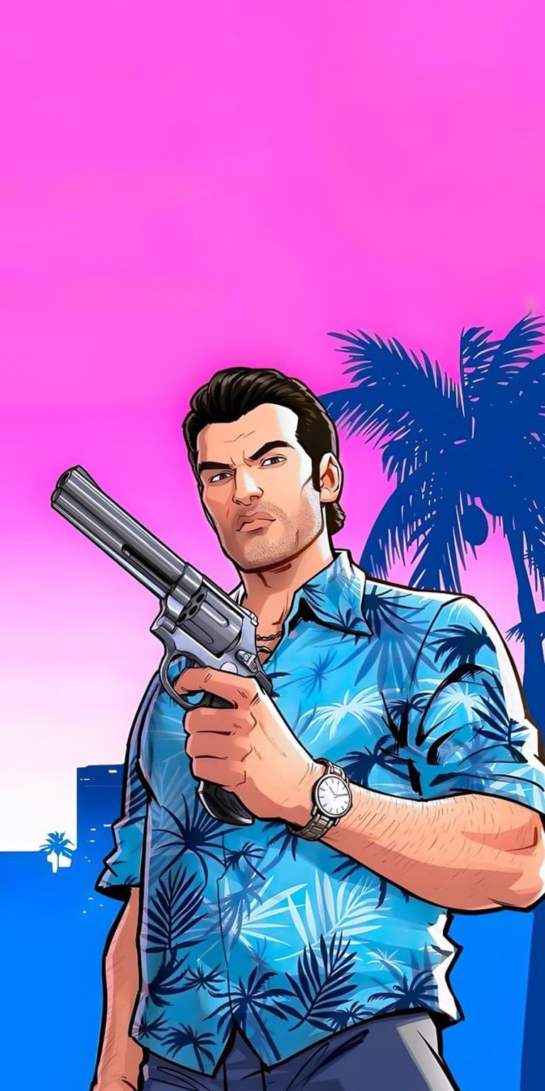 GTA Vice City Tommy Vercetti wallpaper 4k iPhone