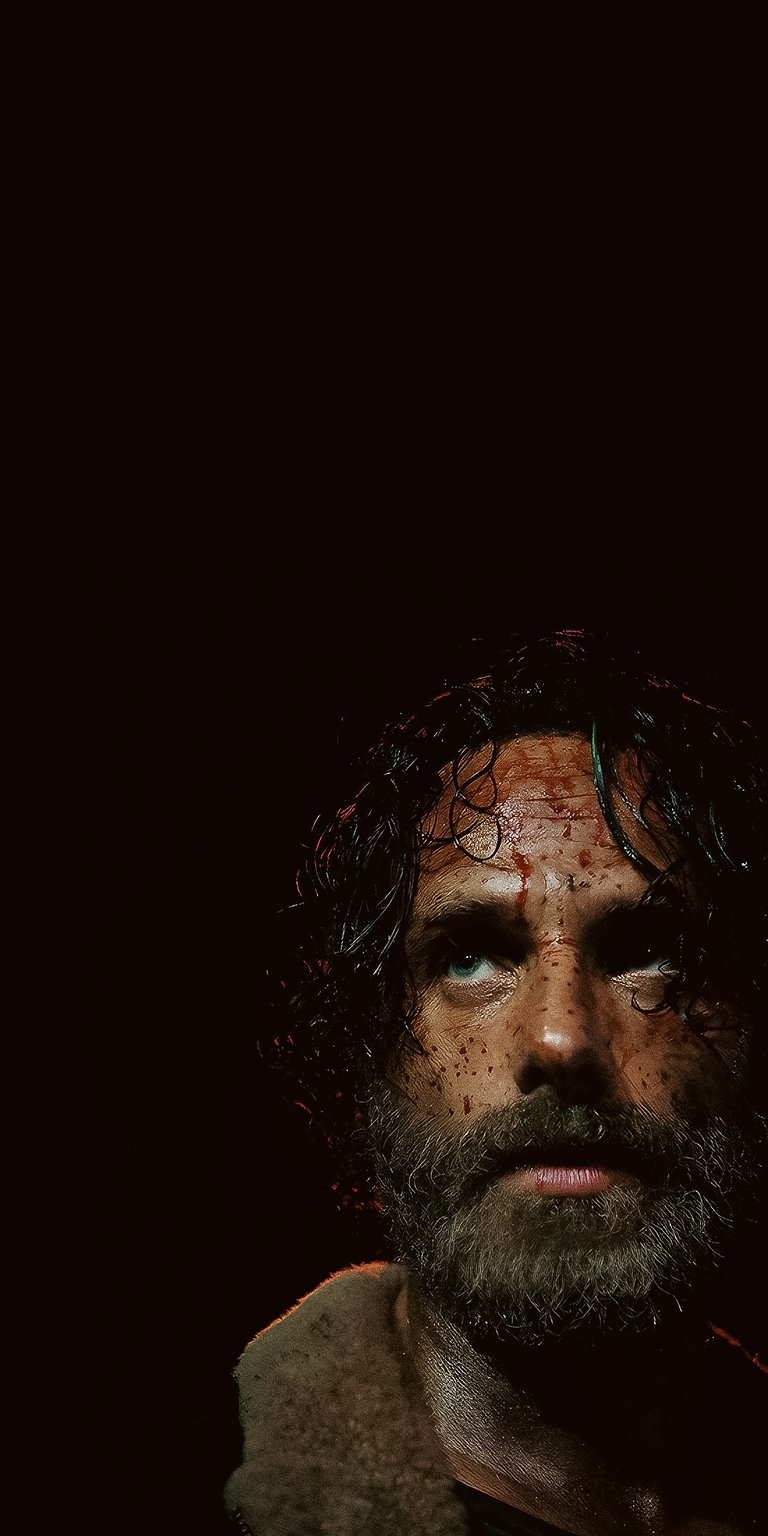 Rick Grimes with blood on face dark wallpapers