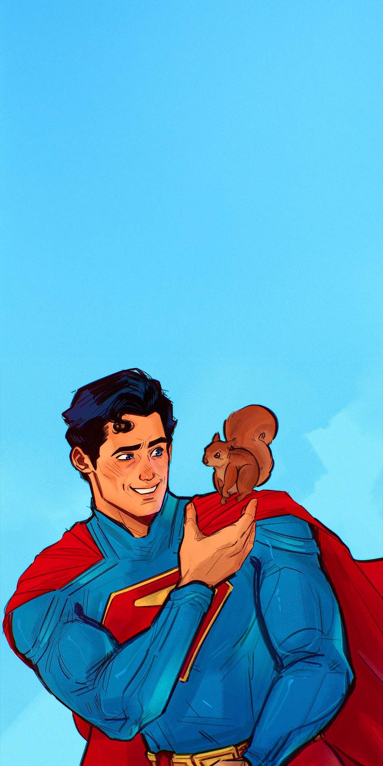 Superman with squirrel wallpaper for iPhone HD